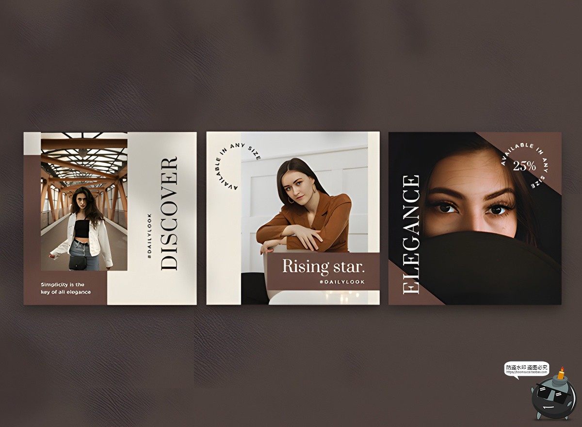 图片[3]-时尚高级女装模特杂志风竖版海报摄影照片图文排版PSD模板PS素材-设计猿
