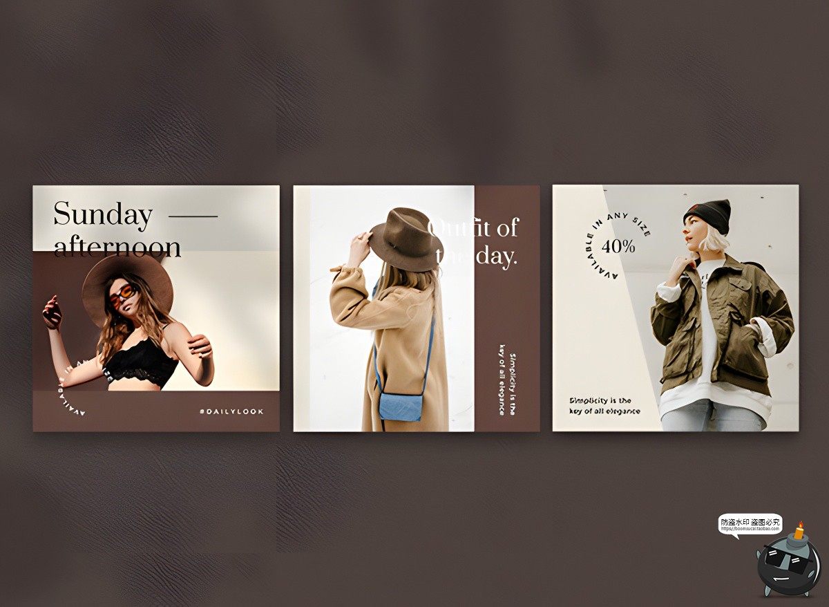 图片[5]-时尚高级女装模特杂志风竖版海报摄影照片图文排版PSD模板PS素材-设计猿