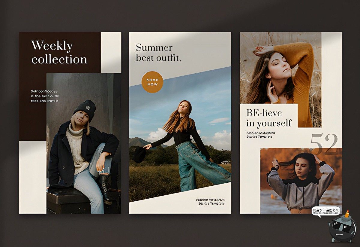 图片[7]-时尚高级女装模特杂志风竖版海报摄影照片图文排版PSD模板PS素材-设计猿