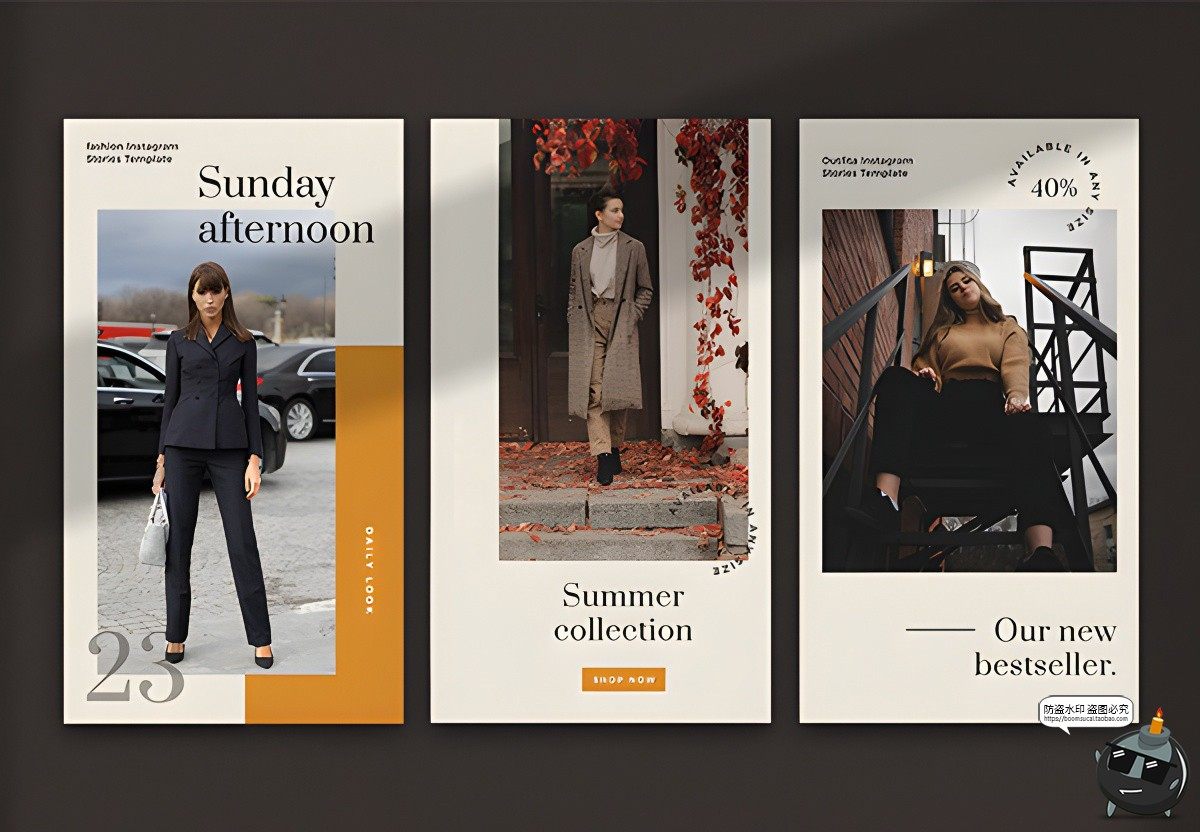 图片[8]-时尚高级女装模特杂志风竖版海报摄影照片图文排版PSD模板PS素材-设计猿