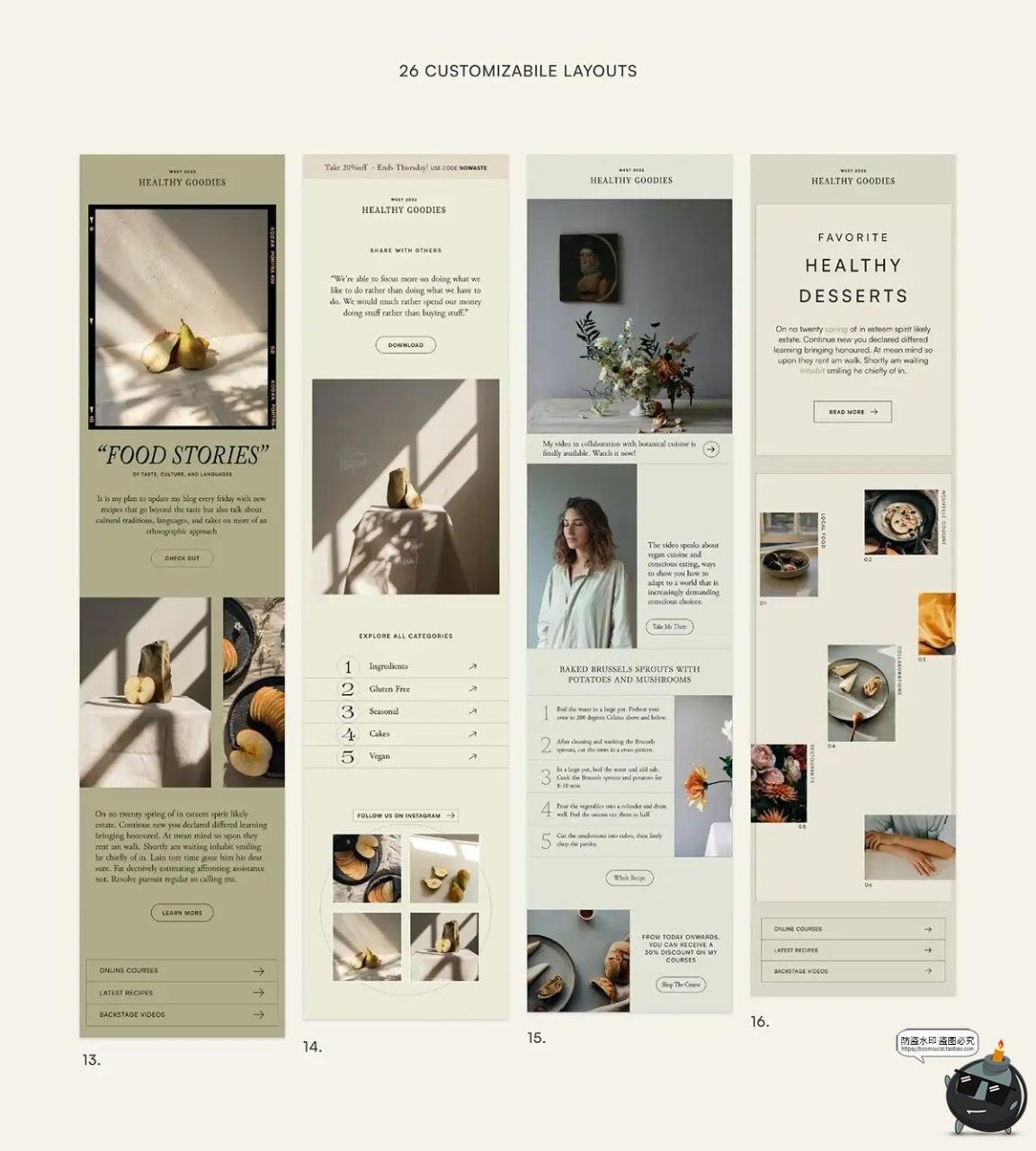 图片[3]-莫兰迪色系文艺推文长图文排版板式排列宣传广告海报PSD模板素材-设计猿