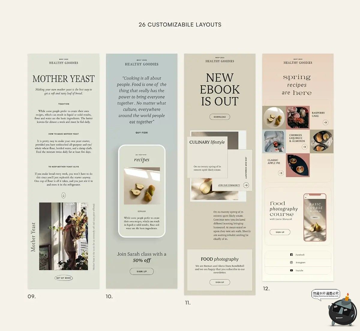 图片[5]-莫兰迪色系文艺推文长图文排版板式排列宣传广告海报PSD模板素材-设计猿