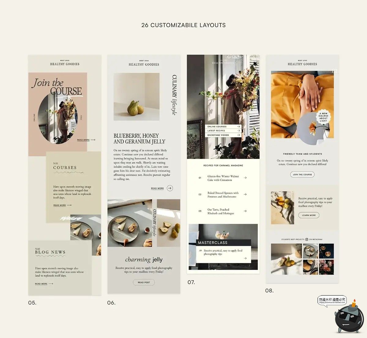 图片[6]-莫兰迪色系文艺推文长图文排版板式排列宣传广告海报PSD模板素材-设计猿