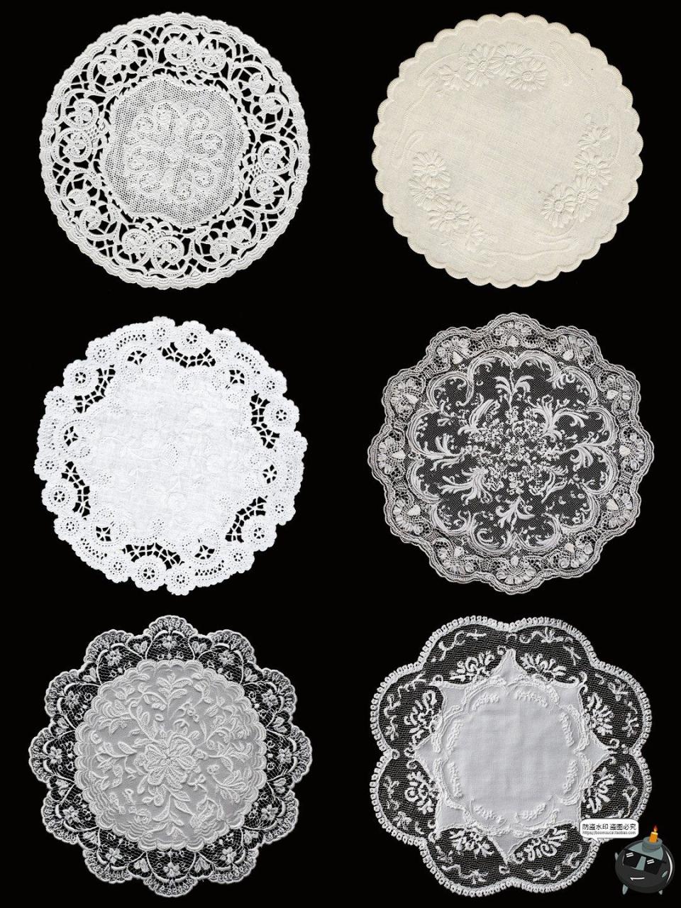 图片[3]-圆形蕾丝花边白色丝网花图案美工手账剪贴元素PNG免抠图片素材-设计猿
