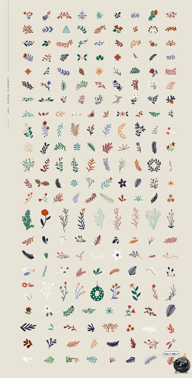 图片[5]-北欧冬季圣诞节新年房屋建筑花卉植物手绘插图插画AI矢量PNG素材-设计猿