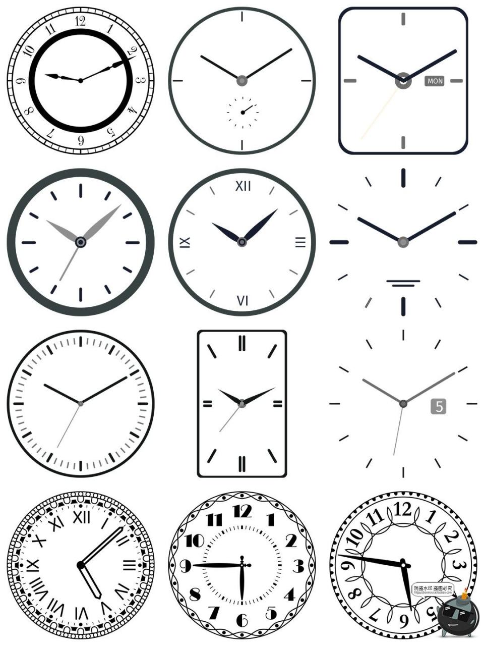 图片[6]-古董表盘表面复古时钟指针图标装饰拼贴AI矢量PNG免抠图片素材-设计猿