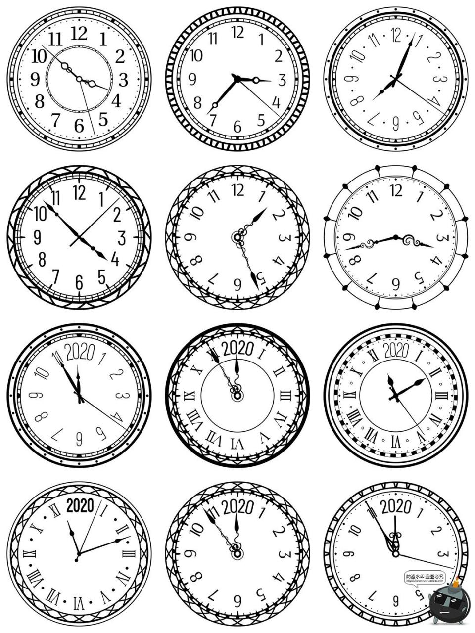 图片[9]-古董表盘表面复古时钟指针图标装饰拼贴AI矢量PNG免抠图片素材-设计猿