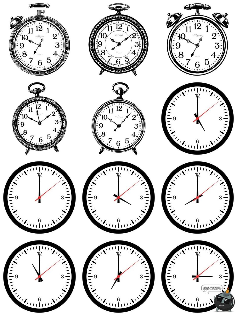 图片[10]-古董表盘表面复古时钟指针图标装饰拼贴AI矢量PNG免抠图片素材-设计猿
