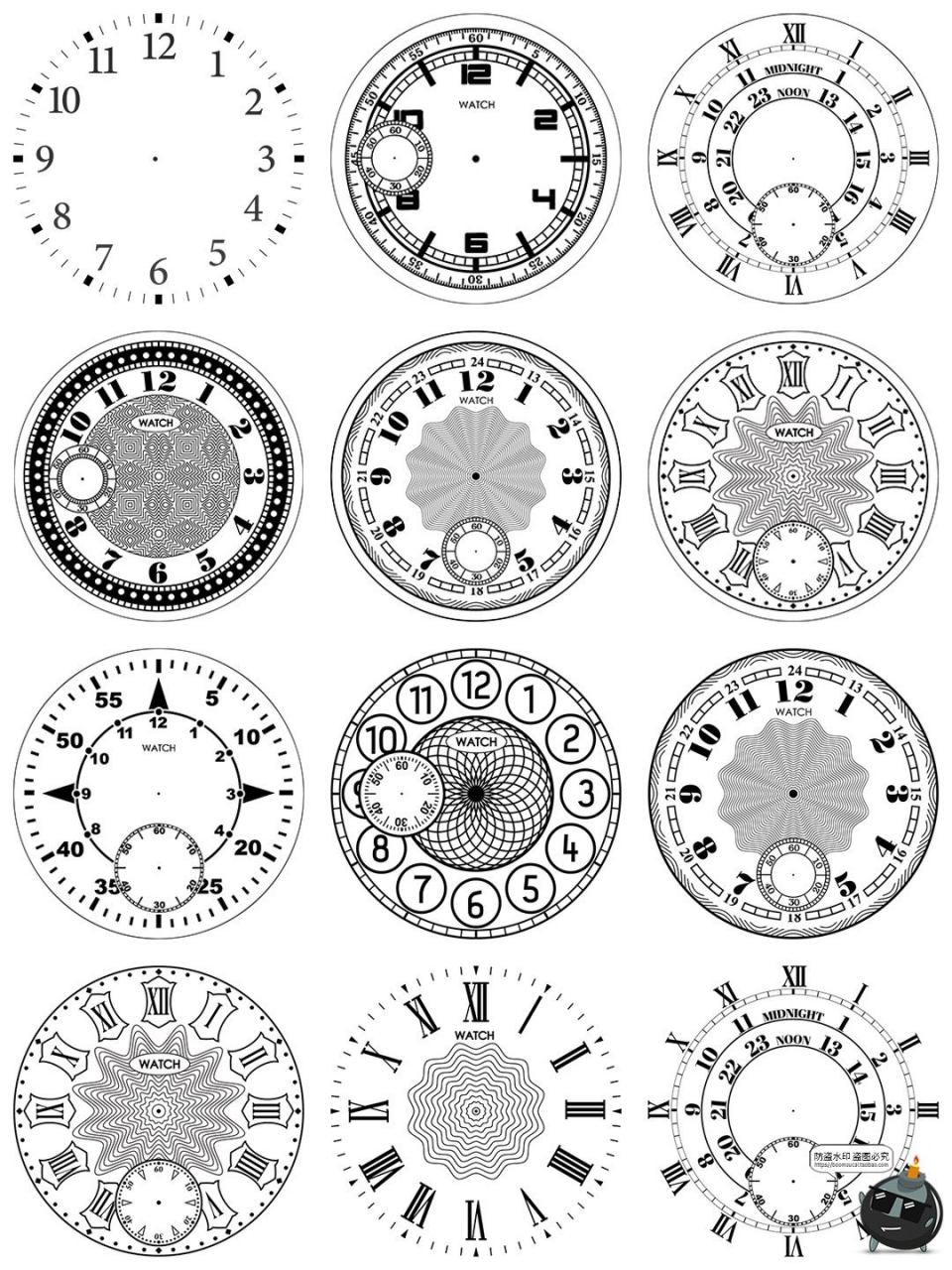 图片[11]-古董表盘表面复古时钟指针图标装饰拼贴AI矢量PNG免抠图片素材-设计猿