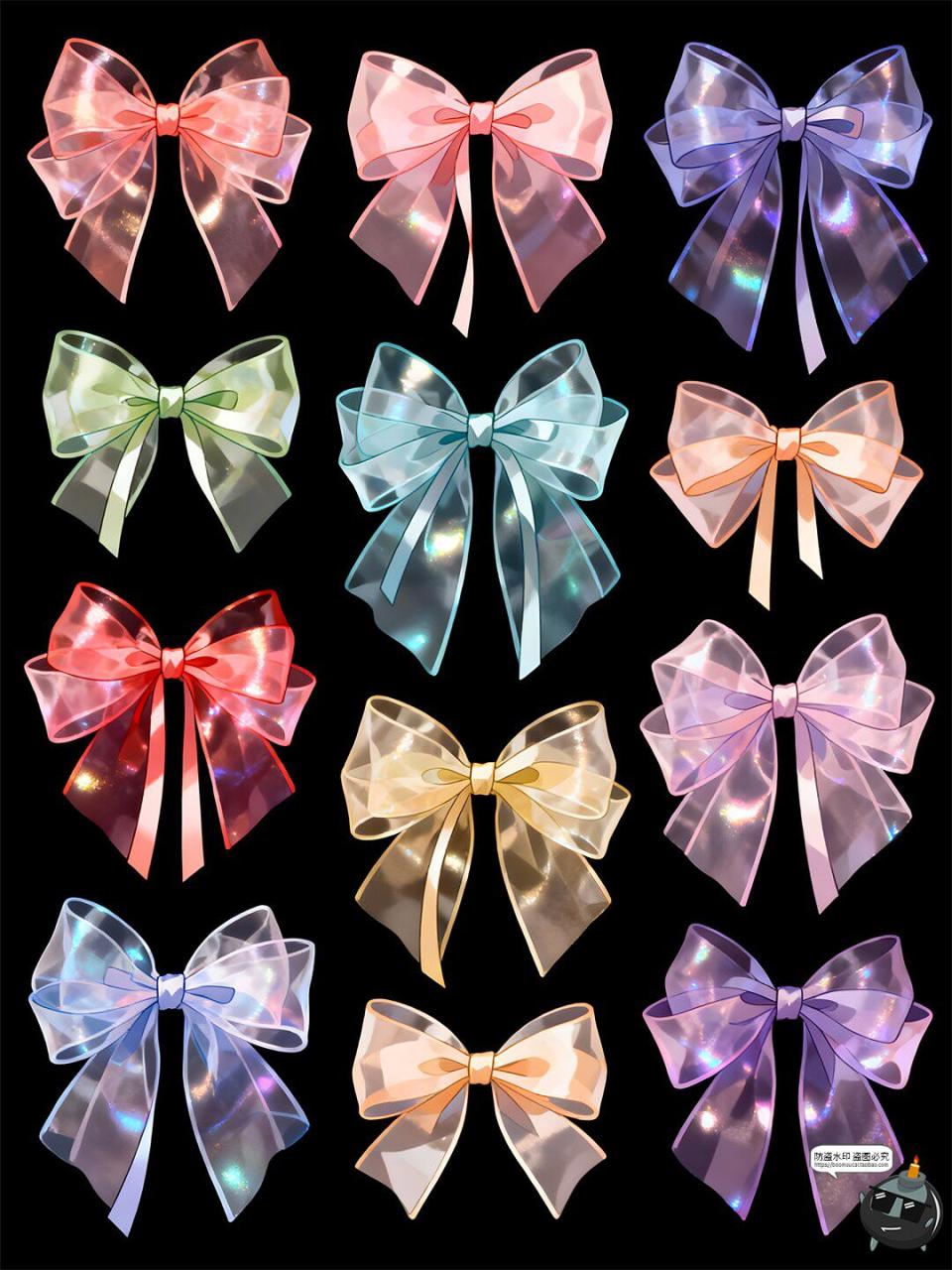 图片[7]-梦幻蝴蝶结卡通唯美纱质丝带浪漫手账元素PSD素材-设计猿