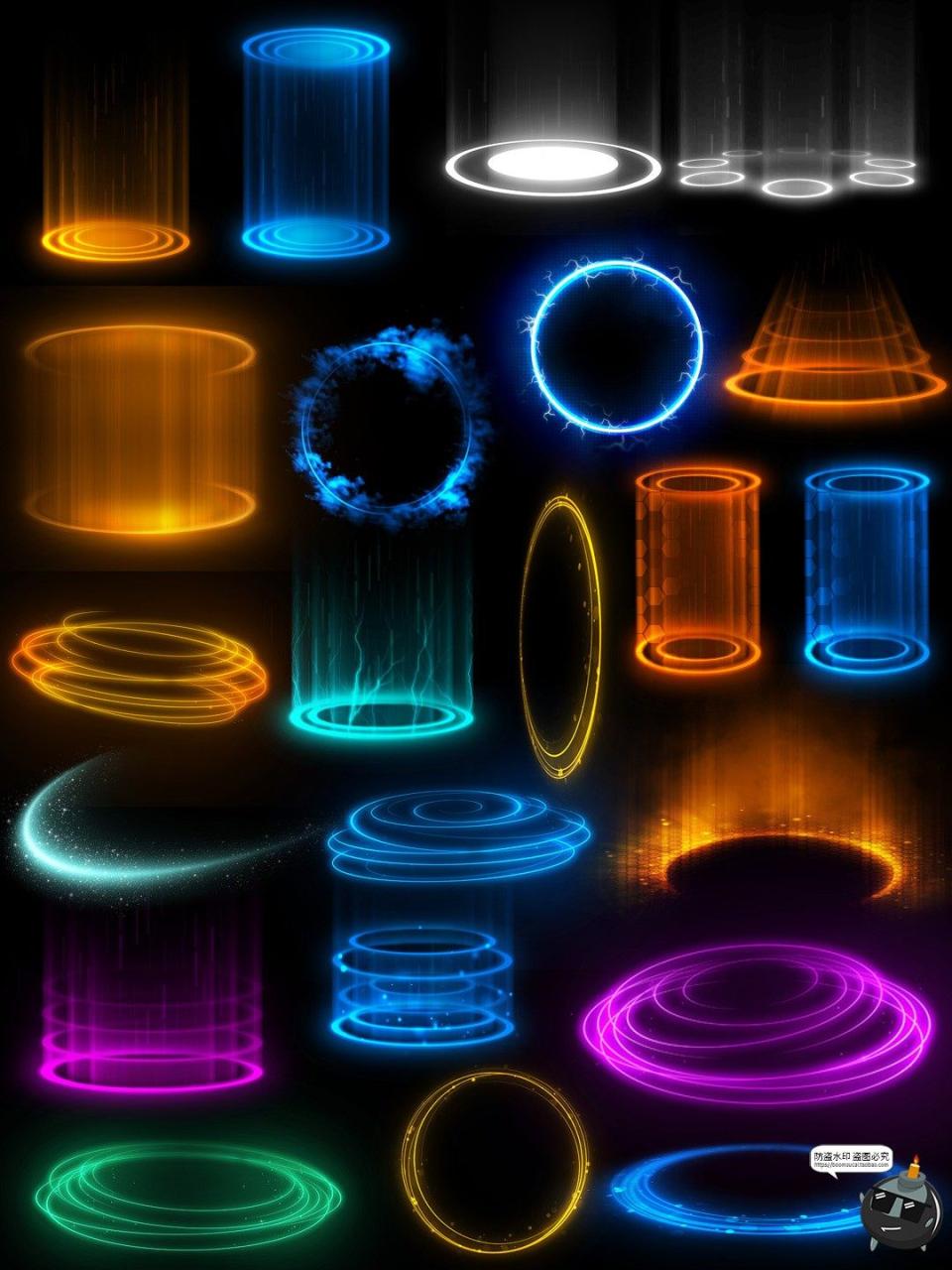 图片[3]-科幻科技感光圈光效未来光环炫光炫酷特效后期元素PSD分层PS素材-设计猿
