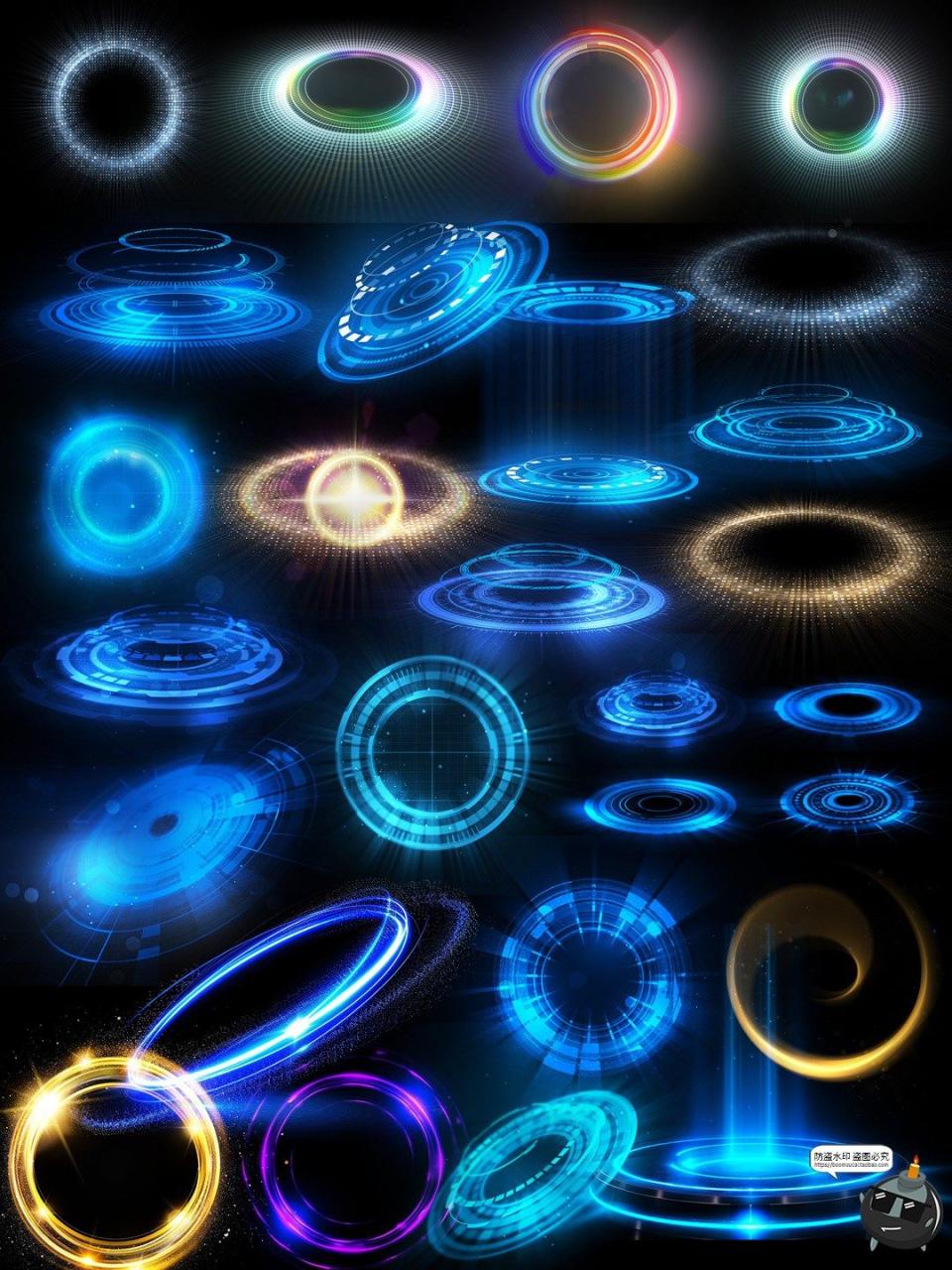 图片[5]-科幻科技感光圈光效未来光环炫光炫酷特效后期元素PSD分层PS素材-设计猿