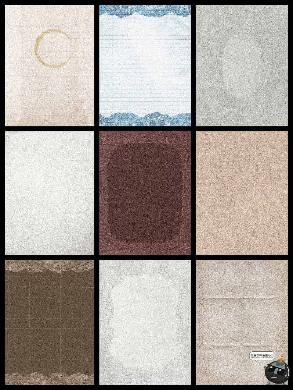 图片[1]-复古法式书页浪漫蕾丝花纹压花纸张肌理布料背景纹理JPG图片素材-设计猿