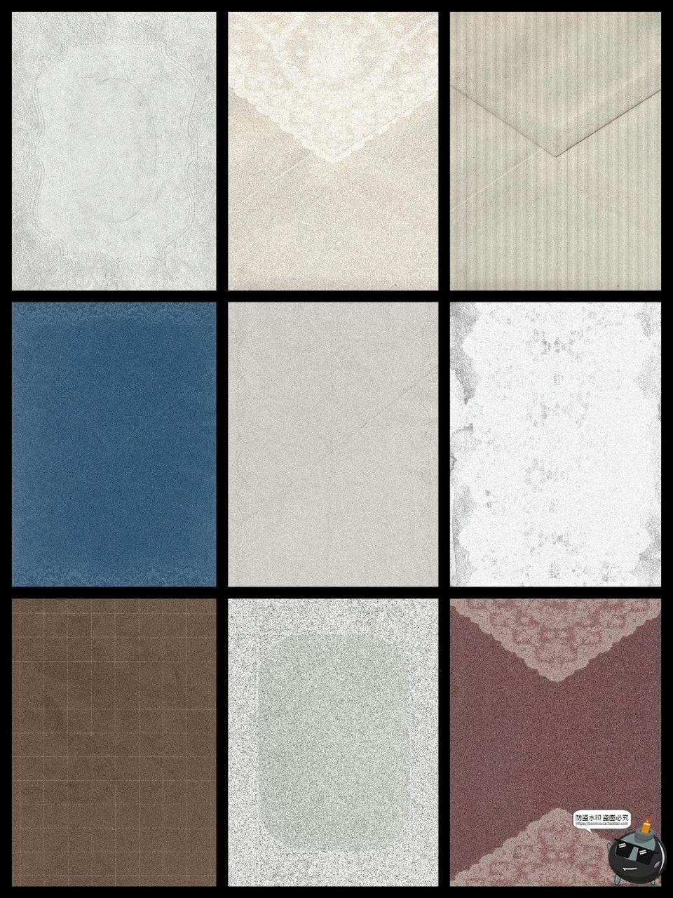 图片[2]-复古法式书页浪漫蕾丝花纹压花纸张肌理布料背景纹理JPG图片素材-设计猿