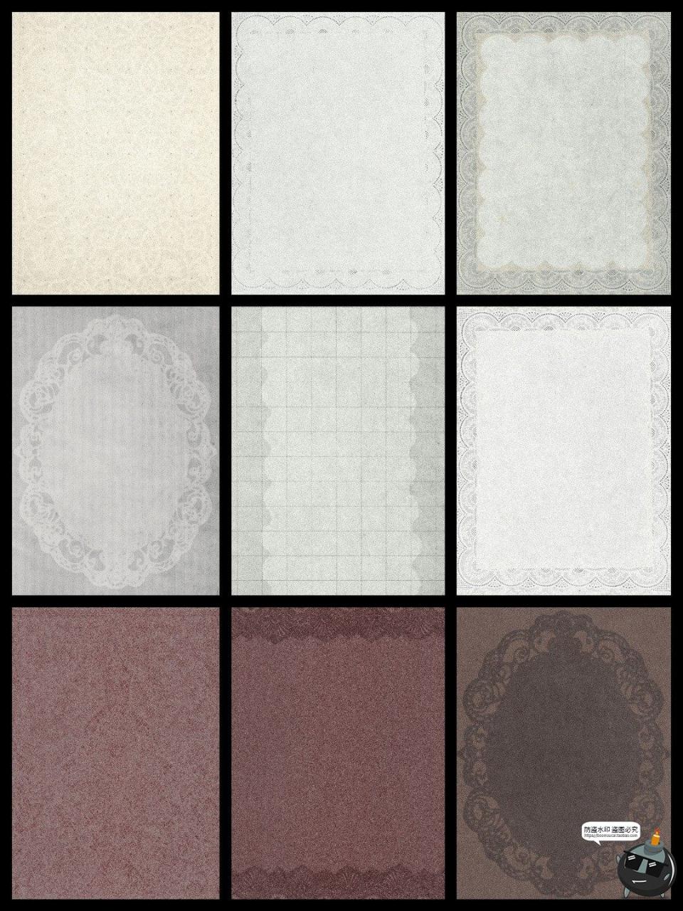 图片[3]-复古法式书页浪漫蕾丝花纹压花纸张肌理布料背景纹理JPG图片素材-设计猿