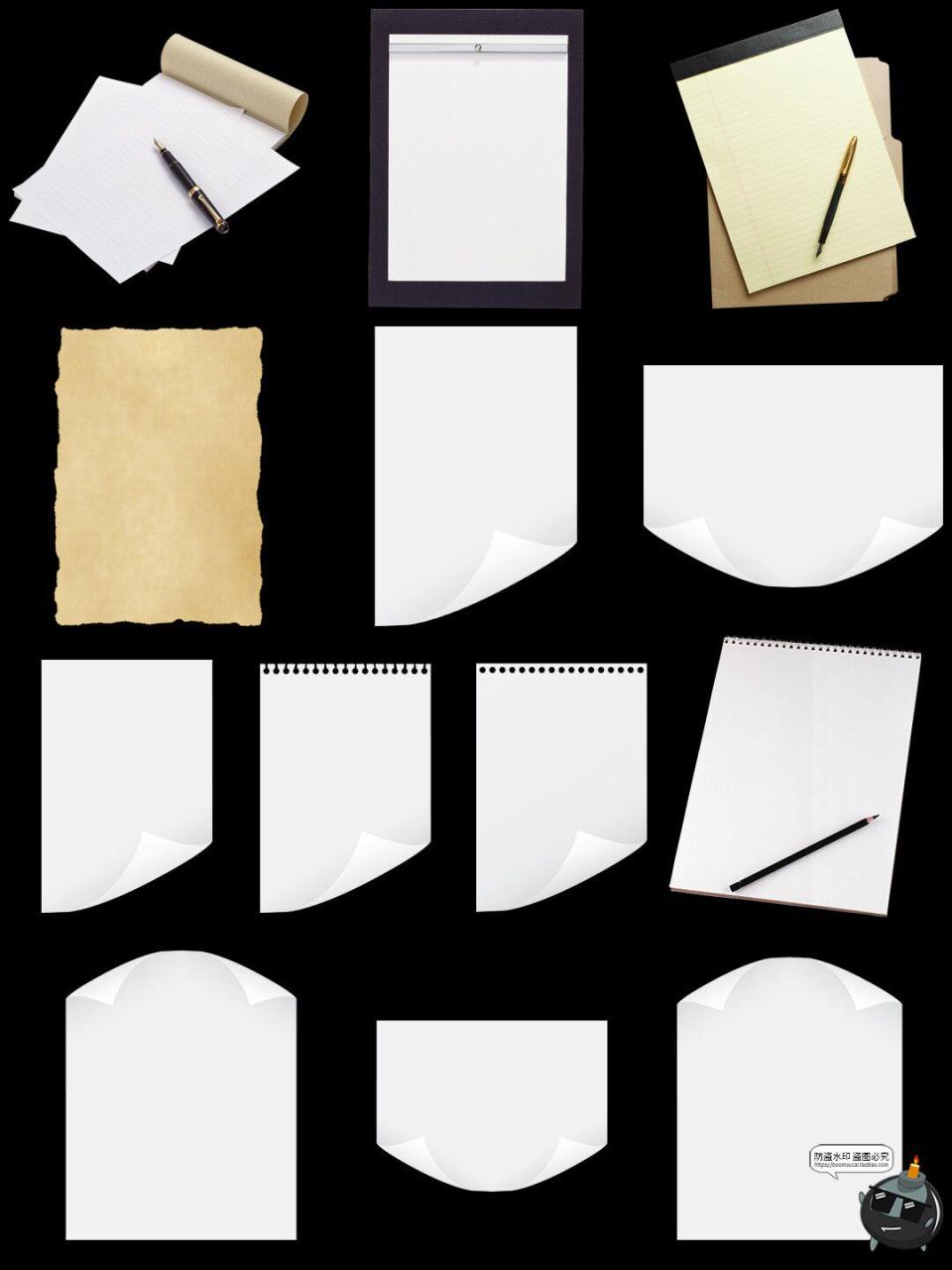 书写书页纸张本子做旧纸泛黄书页内页书信PNG免抠透明图片素材图-设计猿