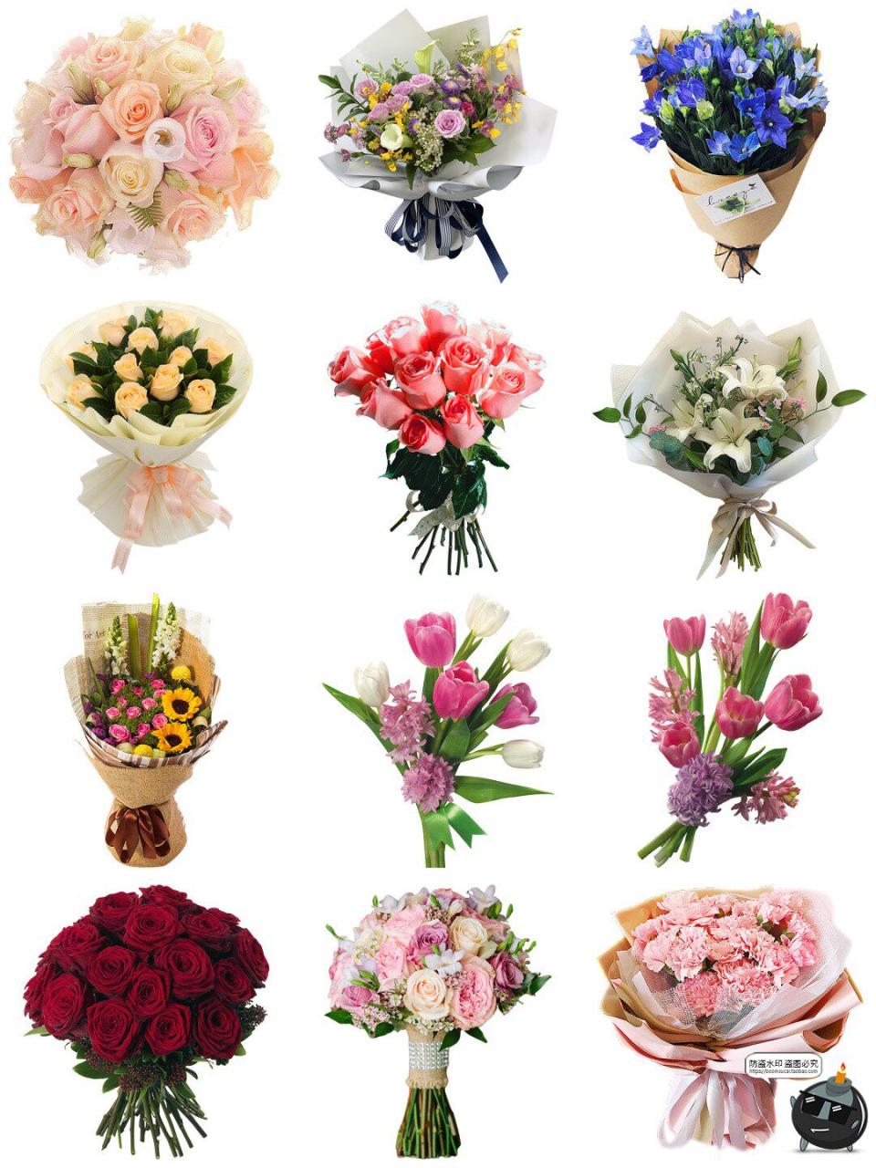 图片[3]-手捧鲜花卉玫瑰花束情人节婚礼爱情海报装饰手帐图片PNG免扣素材-设计猿