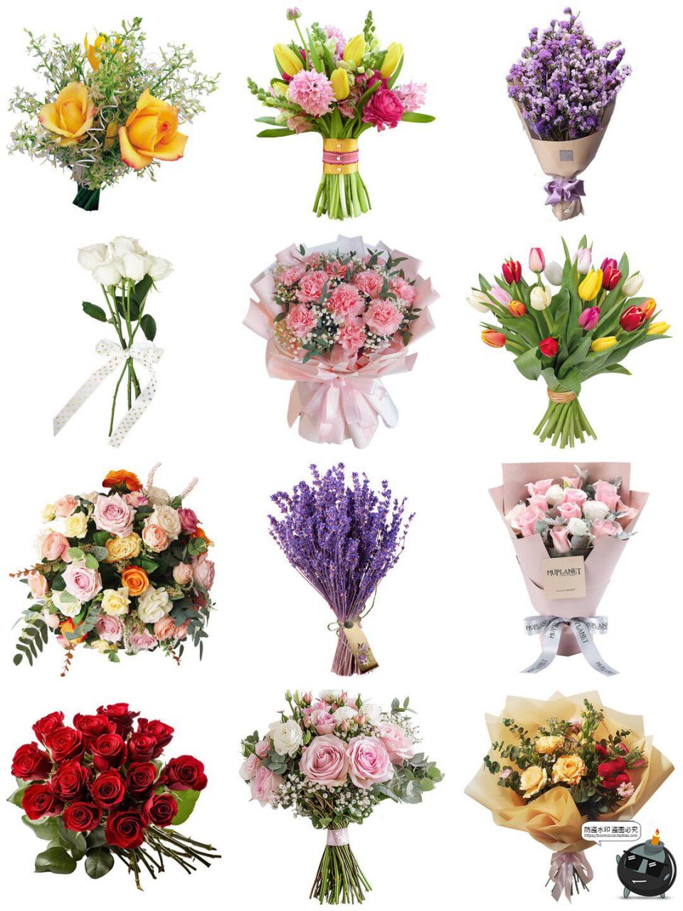 手捧鲜花卉玫瑰花束情人节婚礼爱情海报装饰手帐图片PNG免扣素材-设计猿