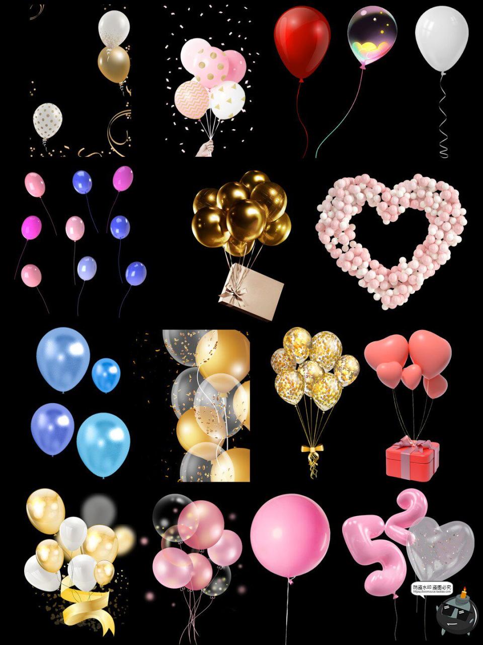 图片[3]-酸性潮流节日生日气氛节庆派对气球装饰元素图案PNG免扣透明素材-设计猿