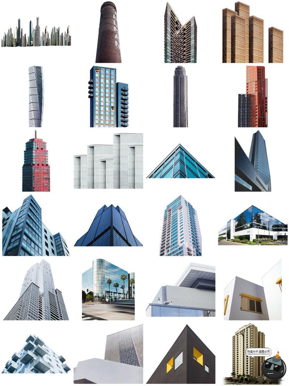 图片[1]-现代高楼大厦城市楼房大楼建筑物插图配图背景PNG免抠图片素材图-设计猿