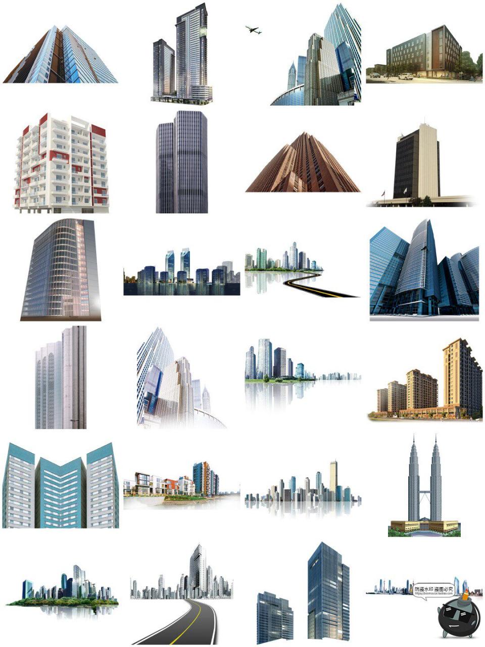 图片[3]-现代高楼大厦城市楼房大楼建筑物插图配图背景PNG免抠图片素材图-设计猿