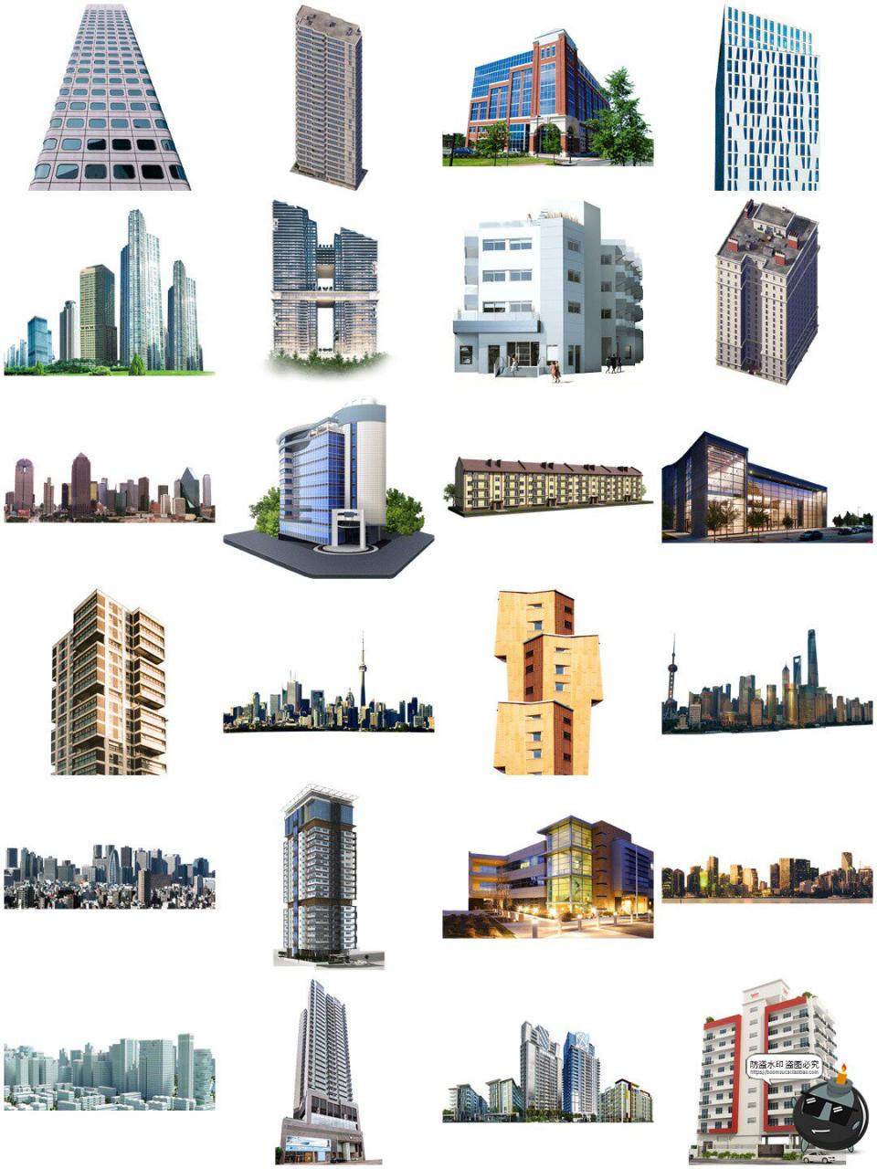 图片[4]-现代高楼大厦城市楼房大楼建筑物插图配图背景PNG免抠图片素材图-设计猿