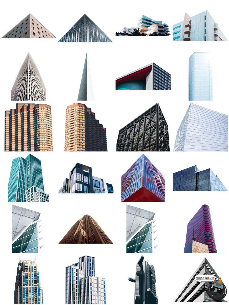 现代高楼大厦城市楼房大楼建筑物插图配图背景PNG免抠图片素材图-设计猿