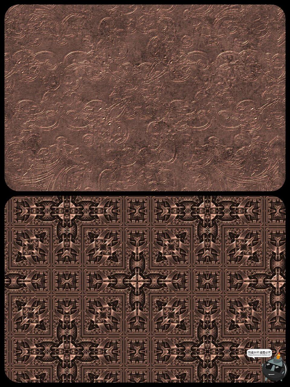 图片[1]-复古金属紫铜纹复古艺术无缝拼贴纹理底纹纸纹贴图JPG图片素材-设计猿
