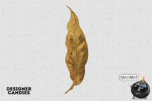 金箔树叶金色金属龟背竹植物PNG免抠图形装饰元素后期合成素材-设计猿