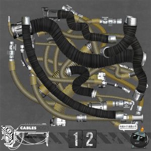 机械机器人充电线引流杂乱电缆线路接口管道PSD分层模板PS素材-设计猿