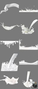 牛奶飞溅喷溅一杯子盒子水滴巧克力奶花PNG免抠后期合成元素素材-设计猿