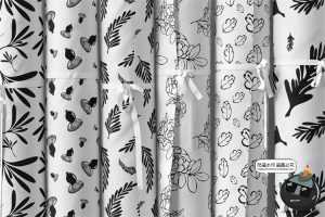 植物花纹森系底纹图案无缝拼接PNG线稿JPG图片AI矢量背景图素材-设计猿