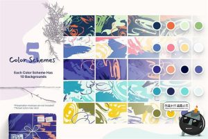 卡通抽象手绘涂鸦背景印刷包装底纹印花花纹JPG图片AI矢量素材-设计猿