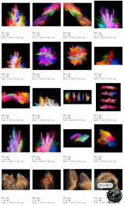 彩色粉末颗粒物沙子粉尘烟雾喷溅飞洒创意JPG图片后期合成素材-设计猿