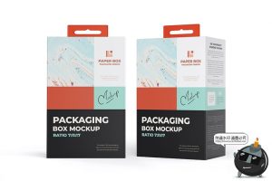 悬挂式纸盒电子3C设备纸板盒纸箱模型贴图包装样机PSD模板PS素材-设计猿