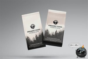 铝制包装自立袋食品咖啡豆猫粮狗粮麦片包装贴图样机PSD模板素材-设计猿