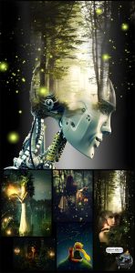 梦幻萤火虫萤光光效光点颗粒光修图后期合成ABR格式PS笔刷素材-设计猿