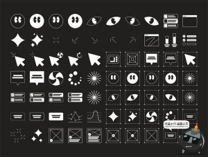 线性潮流时尚酸性复古趣味卡通装饰SVG创意icon图标AI矢量PNG素材-设计猿