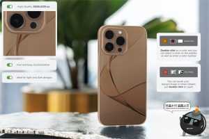 苹果iPhone 13 Pro手机外壳透明塑料水晶壳贴图样机PSD模板PS素材-设计猿