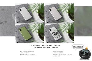 苹果iPhone Xs透明手机壳塑料水晶外观硬壳贴图效果图样机PS素材-设计猿