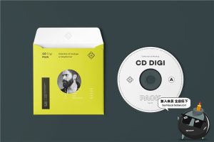 CD碟片单张包装密封纸袋封套贴图效果展示样机PSD模板PS设计素材-设计猿