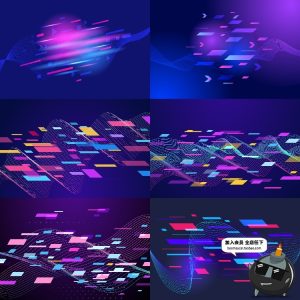 晶体粒子科技结晶技术信息传输波浪未来展板背景图AI矢量设计素材-设计猿