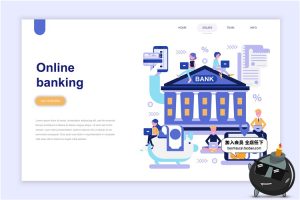 2.5D扁平化卡通商务办公科技感UI网页插画banner设计AI矢量素材-设计猿