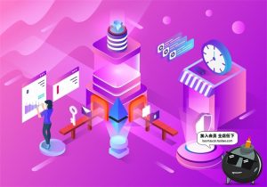 扁平化2.5D立体手机电脑UI商务办公元素插画banner设计AI矢量素材-设计猿