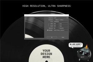 黑胶唱片透明塑料包装封面效果展示设计图PS样机PSD模板设计素材-设计猿