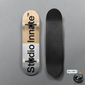 街头潮人滑板长板表面运动品牌智能贴图展示样机PSD模板PS素材-设计猿