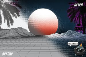 复古80年代半色调点阵做旧颗粒Brush笔触PS笔刷画笔ABR格式素材-设计猿