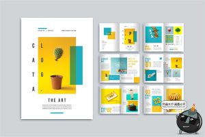 时尚简约企业画册图文排版内页框架产品展示宣传册AI矢量模板素材-设计猿