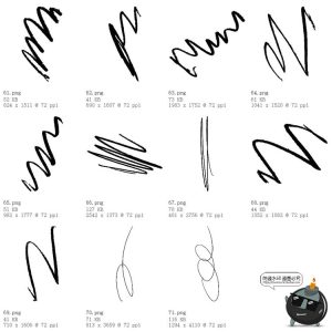 抽象随笔涂鸦手写不规则线条乱画杂线条笔痕PNG免扣后期合成素材-设计猿