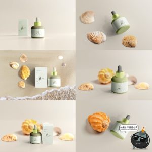 时尚化妆品精油精华滴管瓶包装盒展示智能贴图PSD样机集PS素材-设计猿